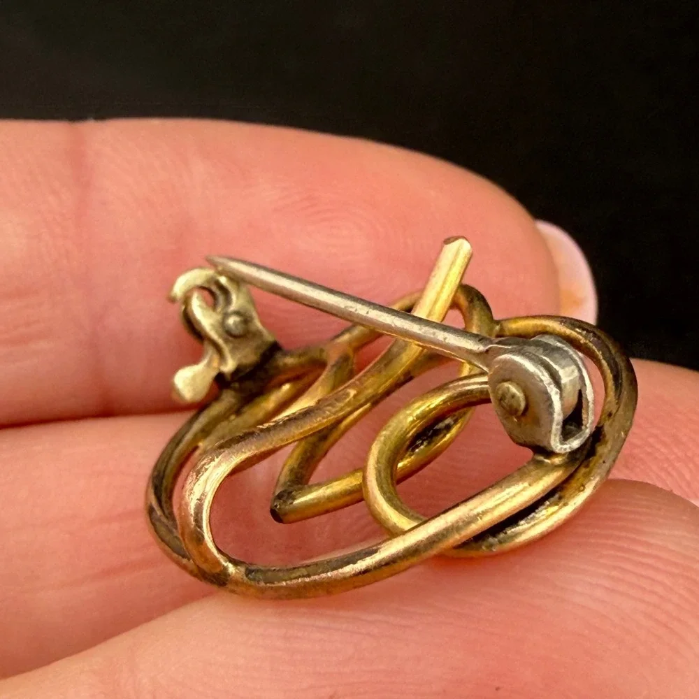 Vintage Gold Filled Brooch Knot Pocket Watch Pin